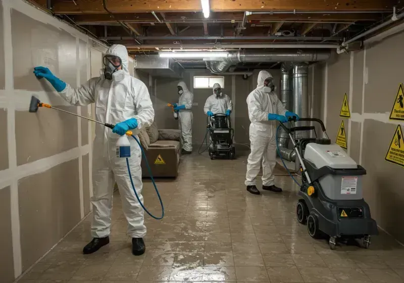 Basement Moisture Removal and Structural Drying process in La Feria, TX